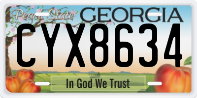GA license plate CYX8634