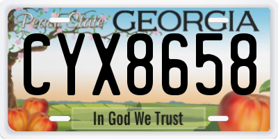 GA license plate CYX8658