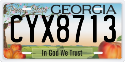GA license plate CYX8713