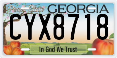 GA license plate CYX8718