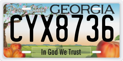 GA license plate CYX8736