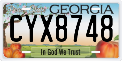 GA license plate CYX8748