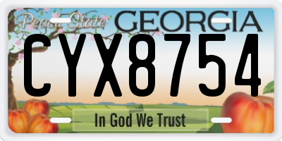 GA license plate CYX8754