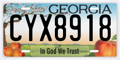 GA license plate CYX8918