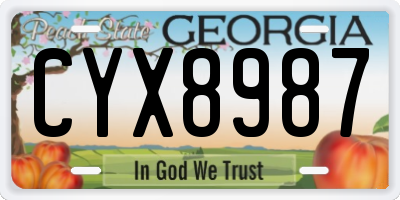 GA license plate CYX8987
