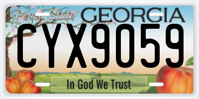 GA license plate CYX9059