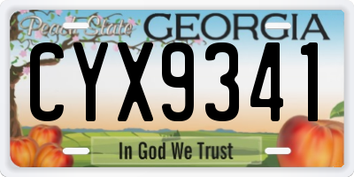 GA license plate CYX9341