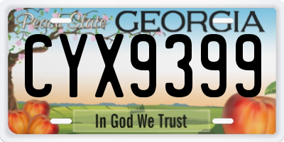 GA license plate CYX9399