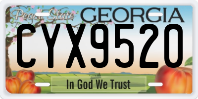 GA license plate CYX9520
