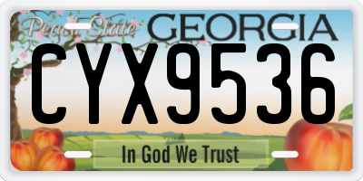 GA license plate CYX9536