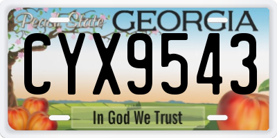 GA license plate CYX9543