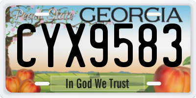 GA license plate CYX9583