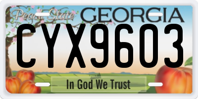GA license plate CYX9603