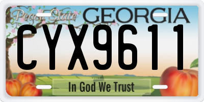 GA license plate CYX9611