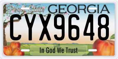 GA license plate CYX9648