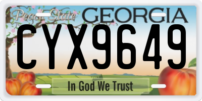 GA license plate CYX9649