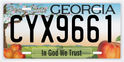 GA license plate CYX9661