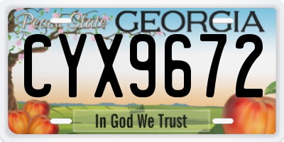 GA license plate CYX9672