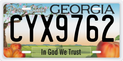 GA license plate CYX9762