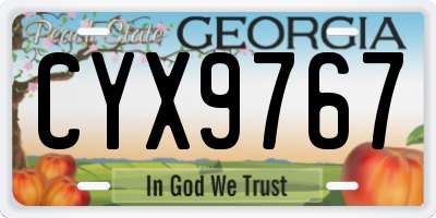 GA license plate CYX9767