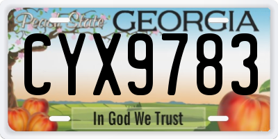 GA license plate CYX9783