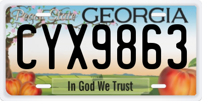 GA license plate CYX9863