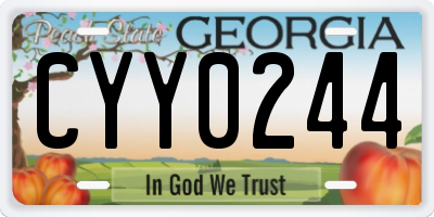 GA license plate CYY0244