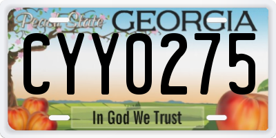 GA license plate CYY0275