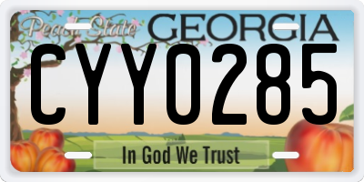GA license plate CYY0285