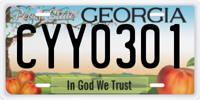 GA license plate CYY0301