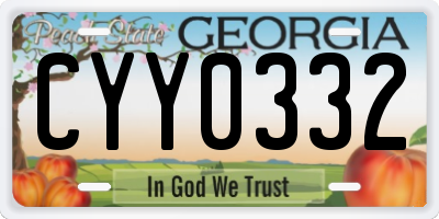 GA license plate CYY0332