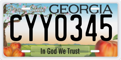 GA license plate CYY0345