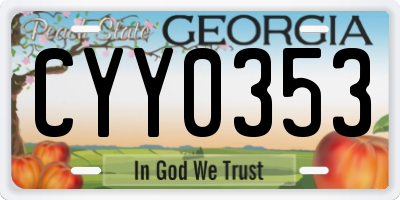 GA license plate CYY0353