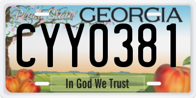 GA license plate CYY0381