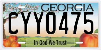 GA license plate CYY0475