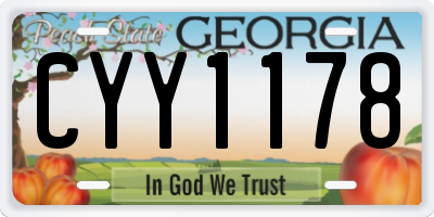 GA license plate CYY1178