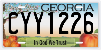 GA license plate CYY1226