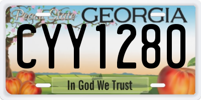 GA license plate CYY1280