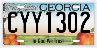 GA license plate CYY1302