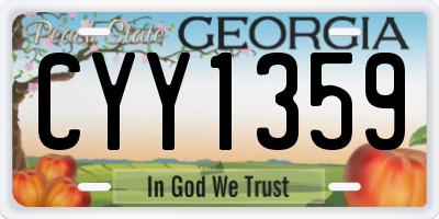 GA license plate CYY1359