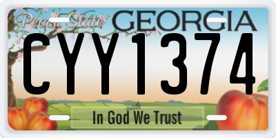 GA license plate CYY1374