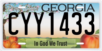 GA license plate CYY1433