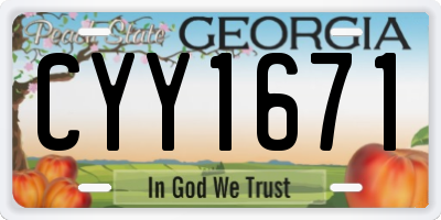 GA license plate CYY1671