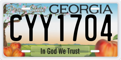 GA license plate CYY1704
