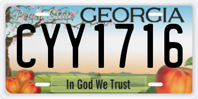 GA license plate CYY1716