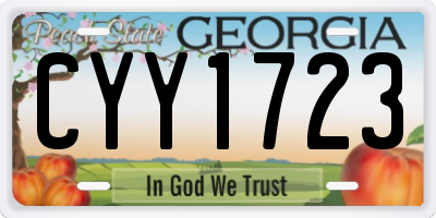 GA license plate CYY1723