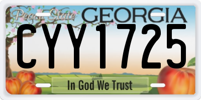 GA license plate CYY1725