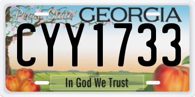 GA license plate CYY1733