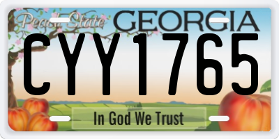 GA license plate CYY1765