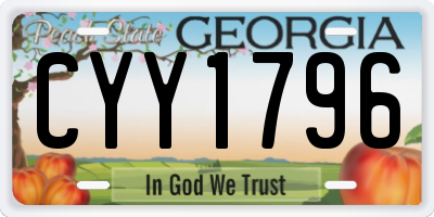 GA license plate CYY1796